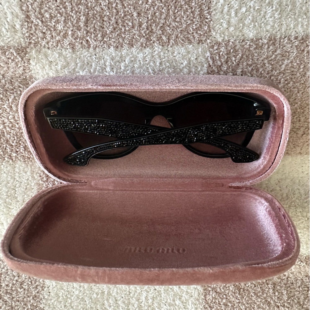 Miu miu black rhinestone sunglasses